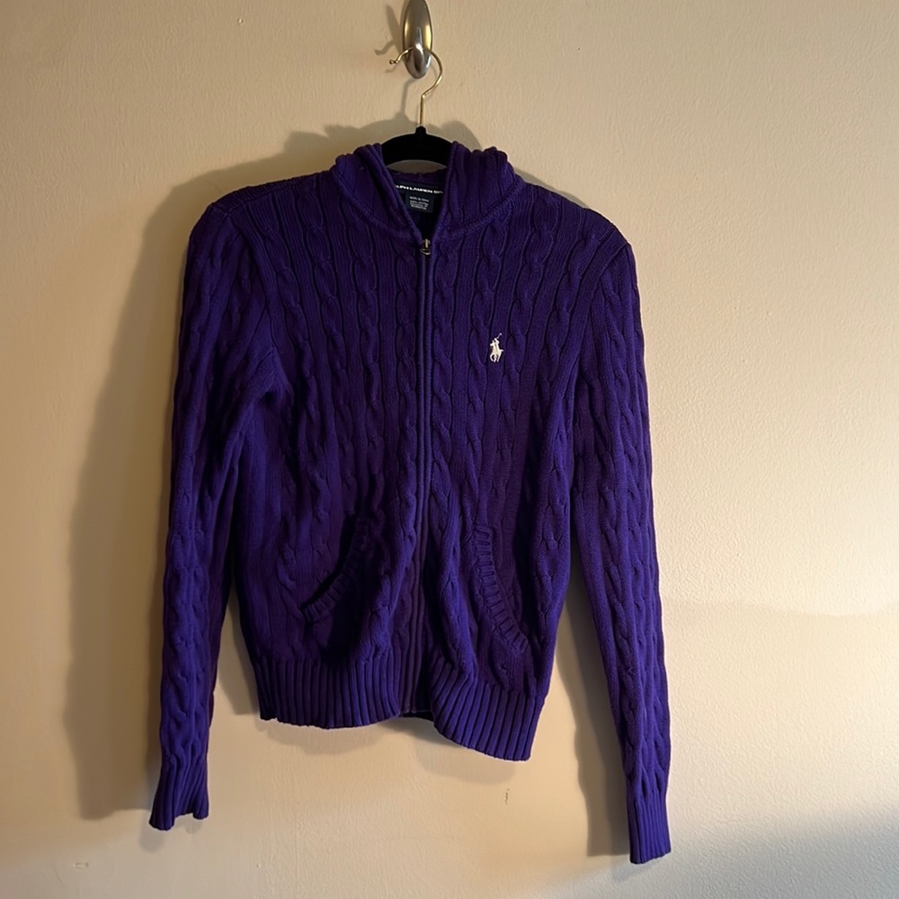 Ralph Lauren Sport Purple Cable Knit Sweater